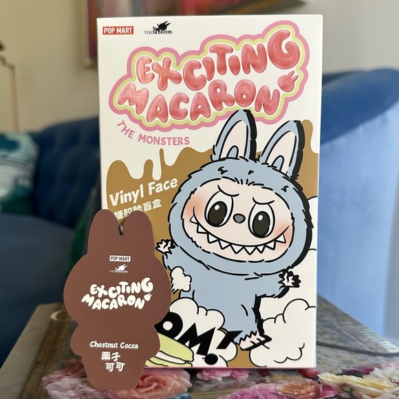 NIB Authentic Pop Mart Exciting Macaron SECRET Chestnut Cocoa Labubu Pendant - Picture 3 of 13